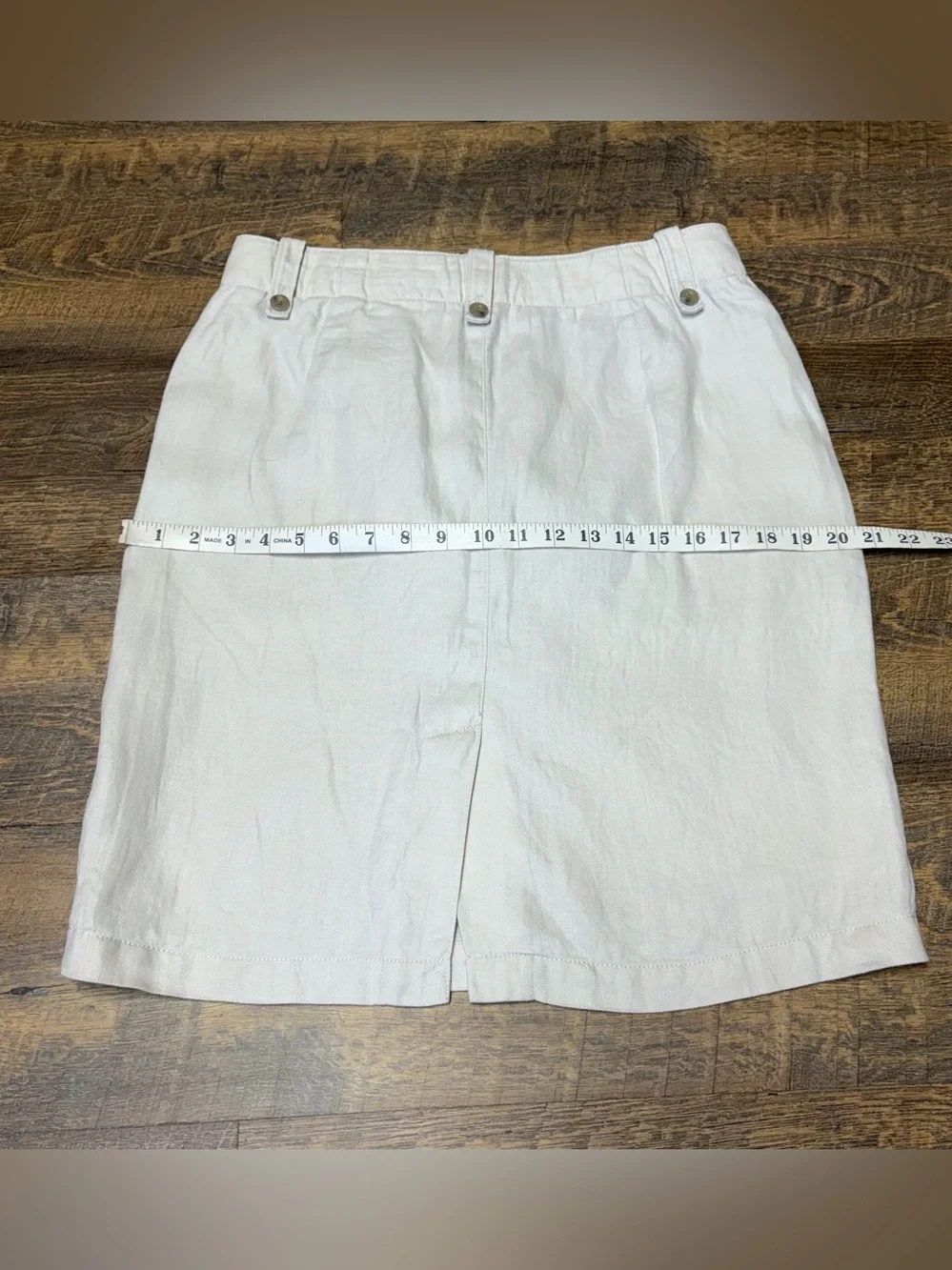 J.CREW Linen Cargo Pencil Skirt Womens 10 Cream Knee Length Office Casual